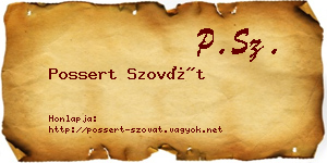 Possert Szovát névjegykártya